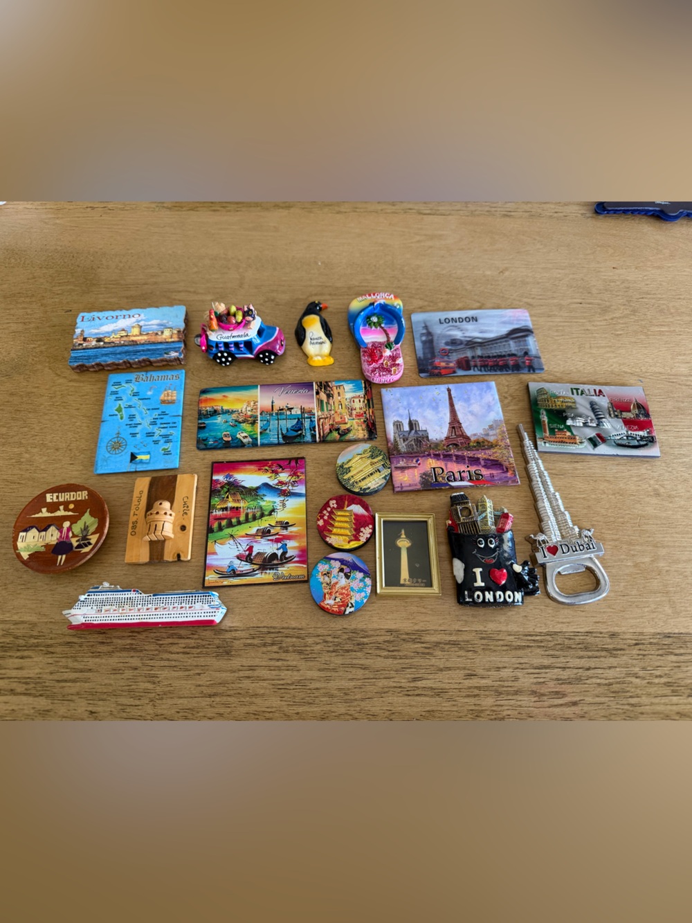 Assorted Colorful Travel Souvenir Magnets - International